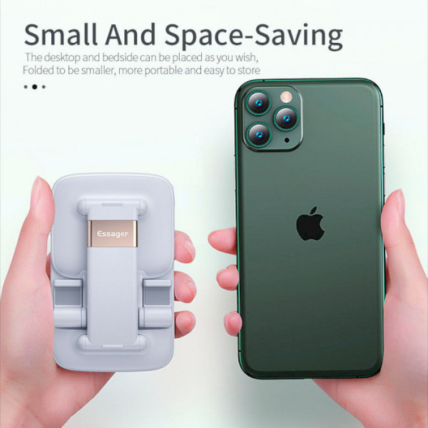 Фото - Підставка для мобільного пристрою Essager Knight Foldable Desk Mobile Phone Holder Stand (Alloy) White (EZJZM-QS02)