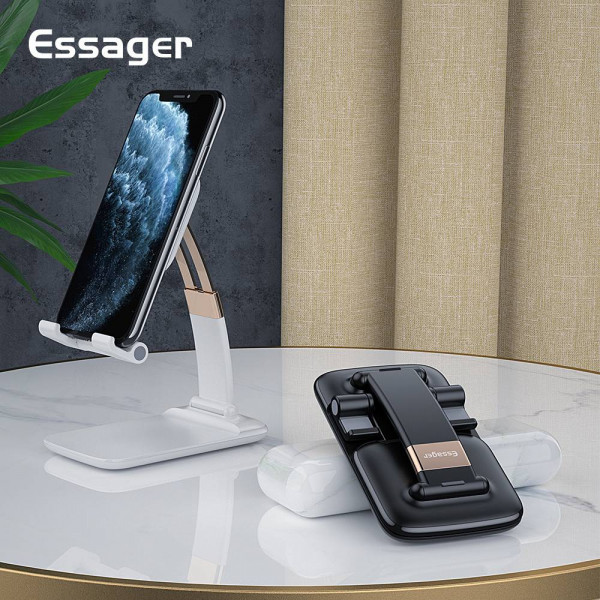 Фото - Подставка для мобильного устройства Essager Knight Foldable Desk Mobile Phone Holder Stand (Plastic) Black (EZJZM-QSSJ01)
