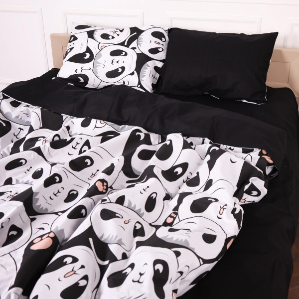 Фото - Комплект постільної білизни MirSon 17-4850 Panda 2x143x210 см Бязь (2200009584664)