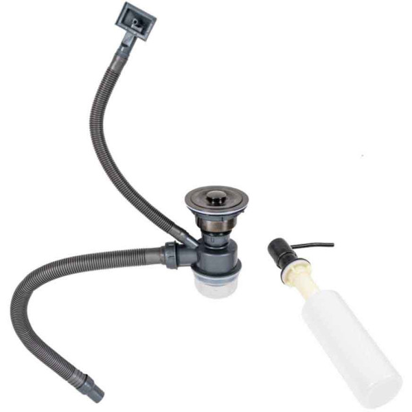 Фото - Мойка кухонная VALESO 58х43 PVD черная Handmade (сифон круглый, 3,0/0,8)