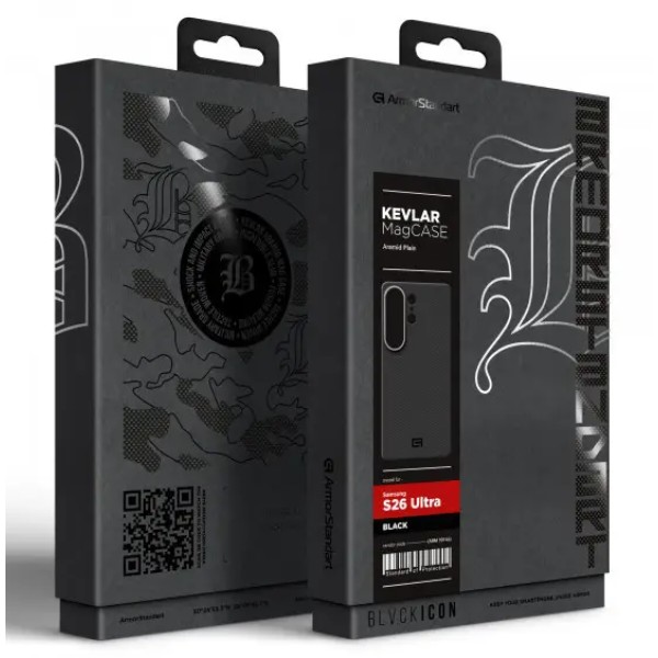 Фото - Чехол для смартфона Armorstandart BlackIcon Aramid Plain MagCase for Samsung S26 Ultra Black (ARM90166)