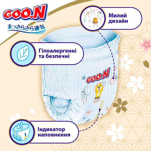 Фото - Одноразові підгузки-трусики Goo.N Premium Soft 7-12 кг 3(M) 50 шт. (F1010101-156)