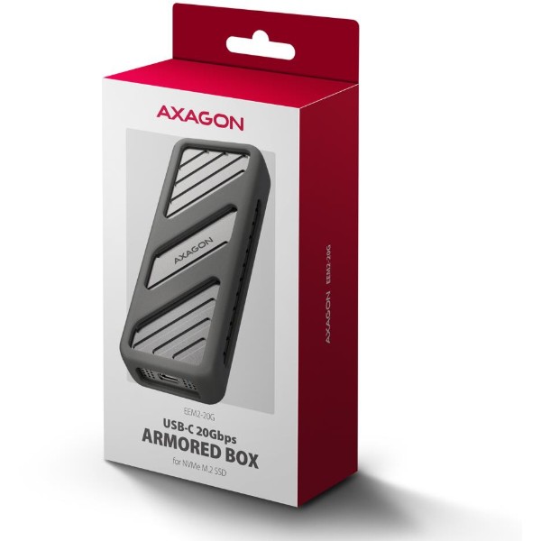 Фото - Внешний карман AXAGON USB-C 20Gbps - M.2 NVMe SSD ARMORED box (EEM2-20G)