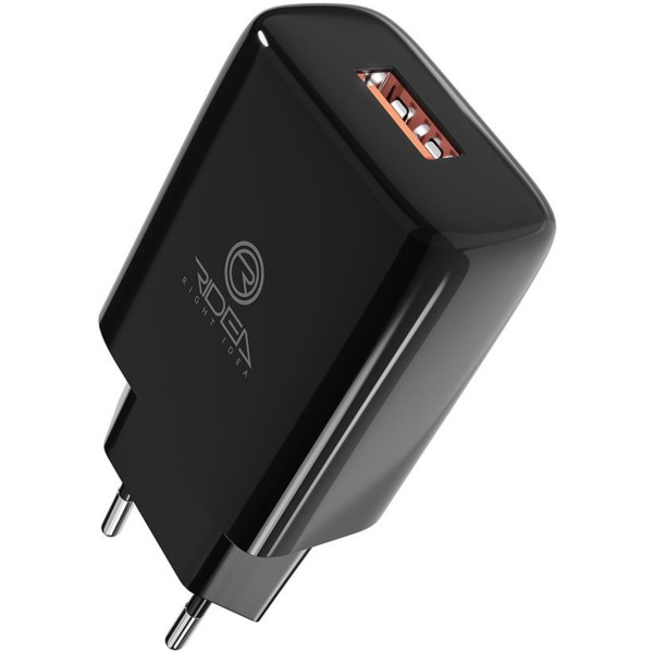Фото - Сетевое зарядное устройство Ridea Element 2.1 A Black (RW-11011)