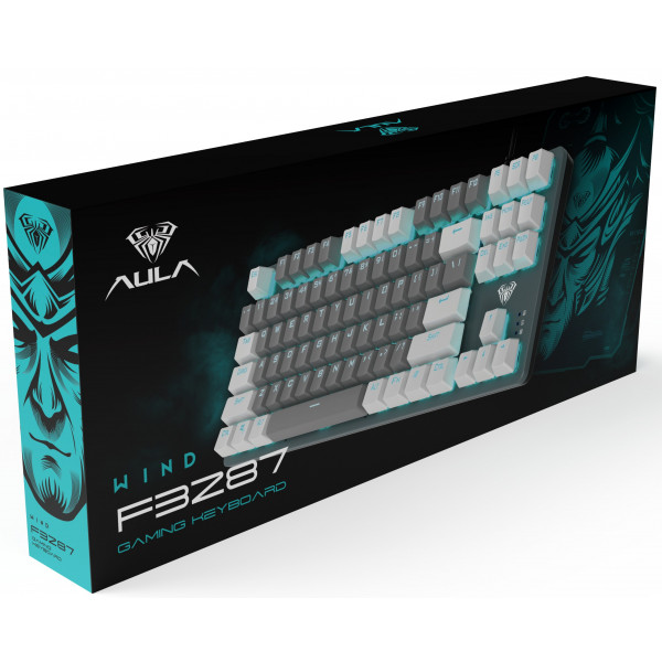 Фото - Клавиатура проводная игровая Aula F3287 White/Grey Keycap KRGD Blue (6948391240688)