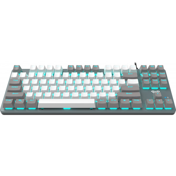 Фото - Клавиатура проводная игровая Aula Mechanical F3287 Grey/White keycap KRGD Blue (6948391240954)