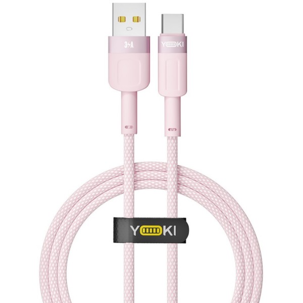 Фото - Кабель YOKI STYLE Type-C 3A 1.2m Pink (YK-ST41)