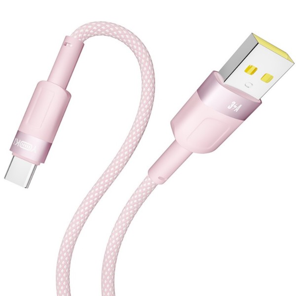 Фото - Кабель YOKI STYLE Type-C 3A 1.2m Pink (YK-ST41)