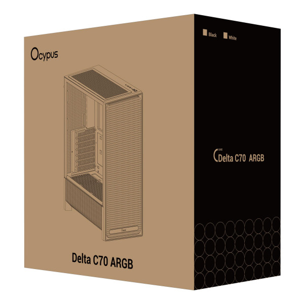 Фото - Корпус OCYPUS ATX W/O PSU DELTA C70 BK ARGB (DELTA-C70-BKG400XX-GL)