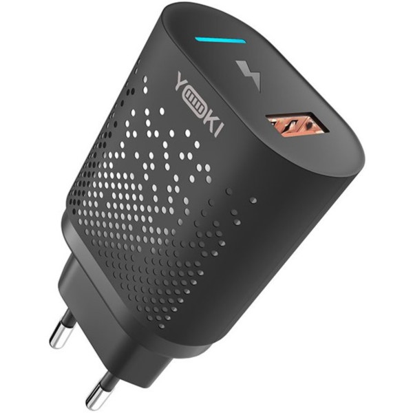 Фото - Сетевое зарядное устройство YOKI Led Series 3.0 18W Black (YK-QC)