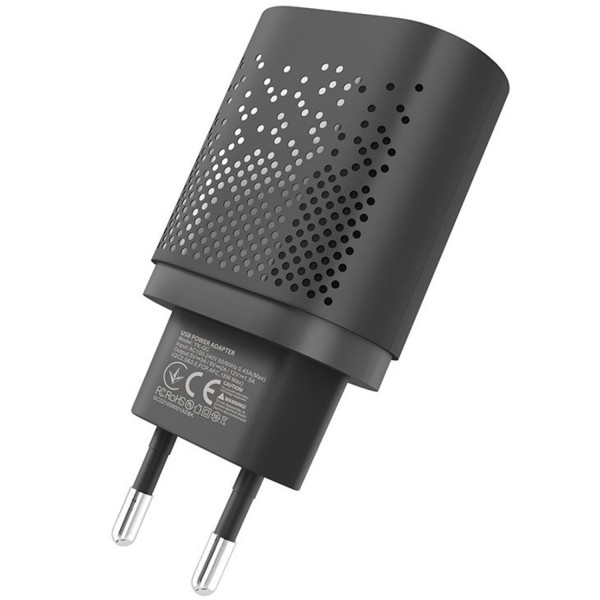 Фото - Сетевое зарядное устройство YOKI Led Series 3.0 18W Black (YK-QC)