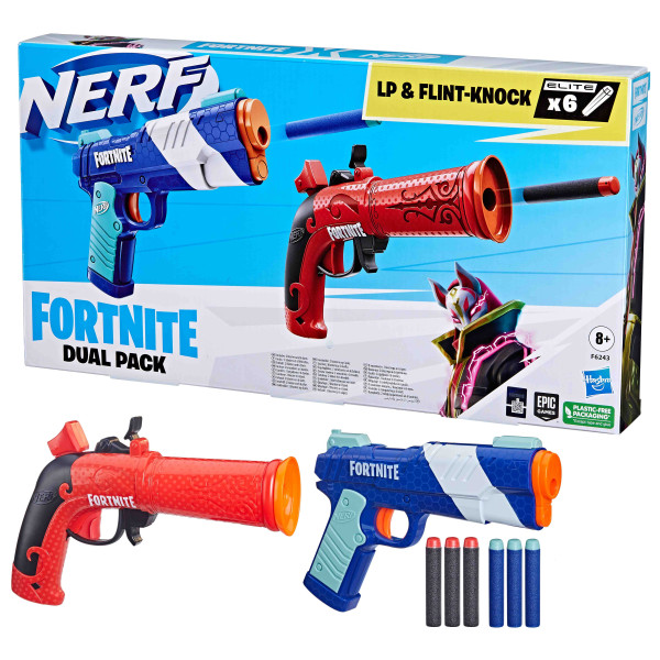 Фото - Бластер однозарядный Nerf Dual Pack серии Фортнайт (F6243) Фото - Бластер однозарядный Nerf Dual Pack серии Фортнайт (F6243)
