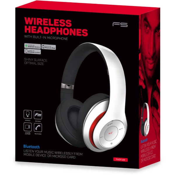 Фото - Наушники полноразмерные беспроводные FREESTYLE HEADSET BLUETOOTH White (FH0916W)