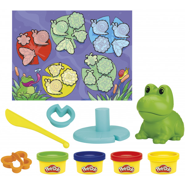 Фото - Набори для ліплення Play Doh Hasbro Play-Doh "Жабка та кольори" (F6926)
