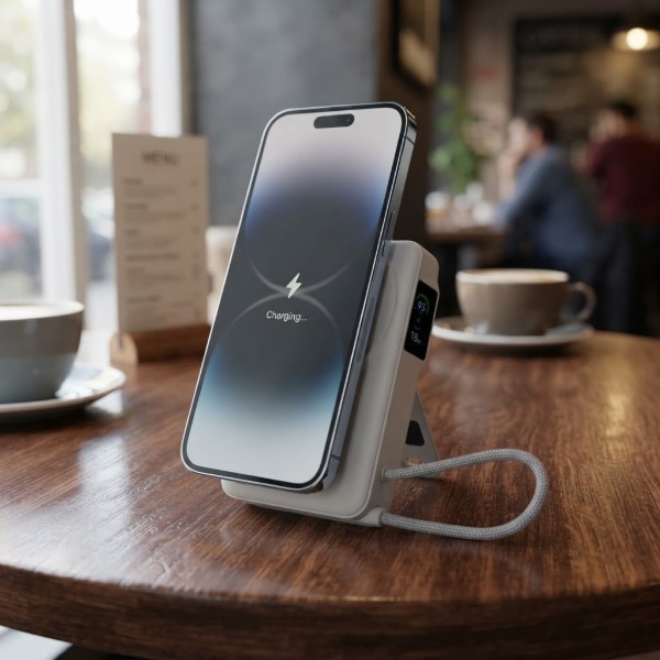 Фото - Батарея мобільна Gelius Fluxen GP-PBW120 Magnetic Wireless Charge Qi2 15W 10000mAh Grey (101699)