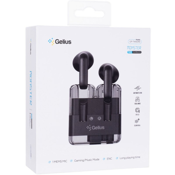 Фото - Навушники вкладиші бездротові TWS Gelius Monster GP-TWS043 Black (99808)