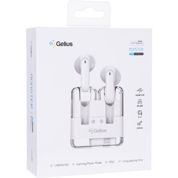 Фото - Наушники вкладыши беспроводные TWS Gelius Monster GP-TWS043 White (99809)