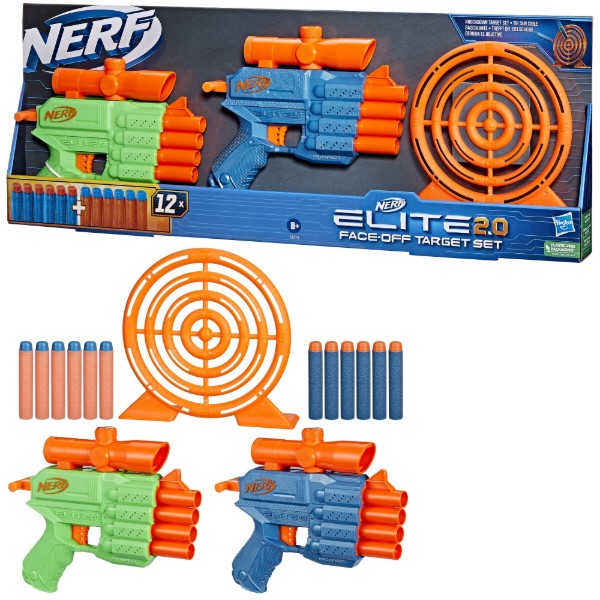 Фото - Бластер многозарядный Hasbro NERF ELITE 2.0 FACE OFF TARGET SET (F8273)