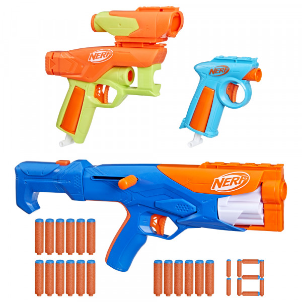 Фото - Бластер багатозарядний Hasbro Набір 3 шт. та 18 стріл, серії ''Nerf N Series'' (F8633)