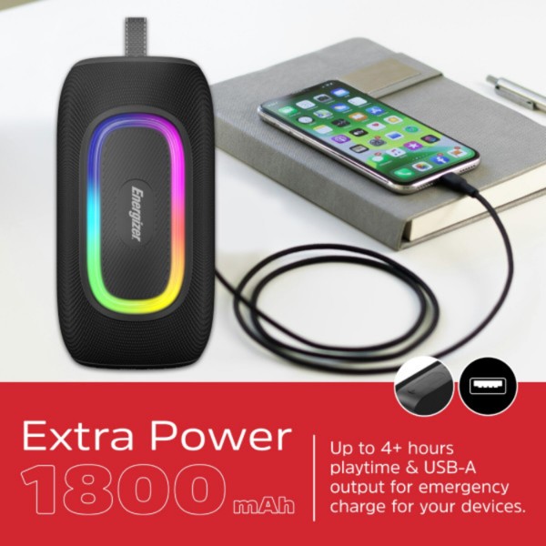 Фото - Портативная акустика Energizer 16Вт Bluetooth Black (BTS163)