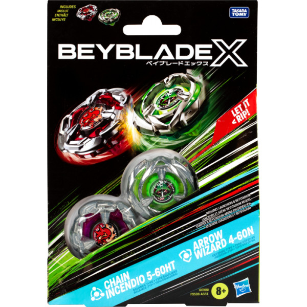 Фото - Набір дзиг Hasbro CHAIN INCENDIO та ARROW WIZARD серії "Beyblade X" (F9586_G0196)