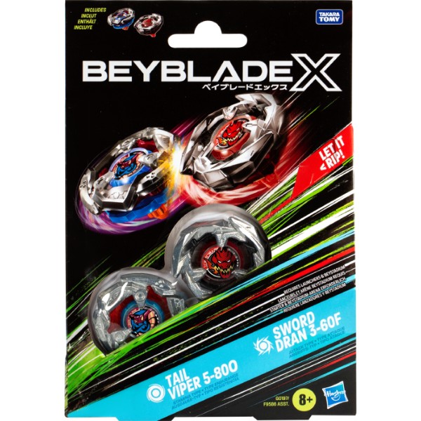 Фото - Набор волчков Hasbro TAIL VIPER и SWORD DRAN серии "Beyblade X" (F9586_G0197)
