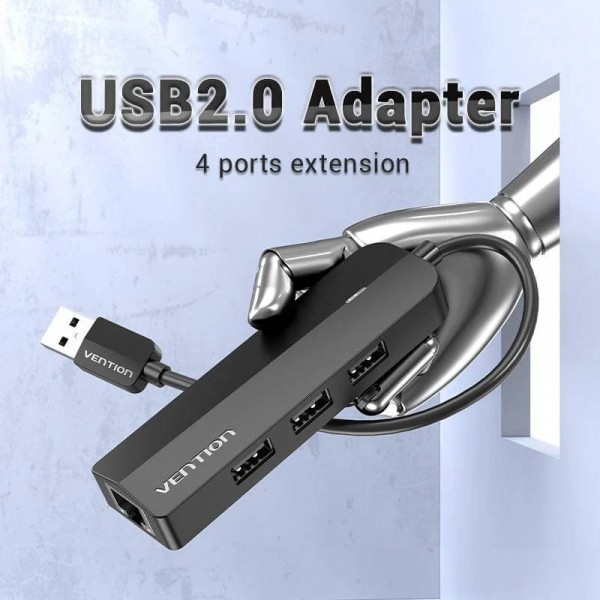 Фото - Хаб USB Vention USB 2.0 3хUSB 2.0 +RJ45 (CHPBB)