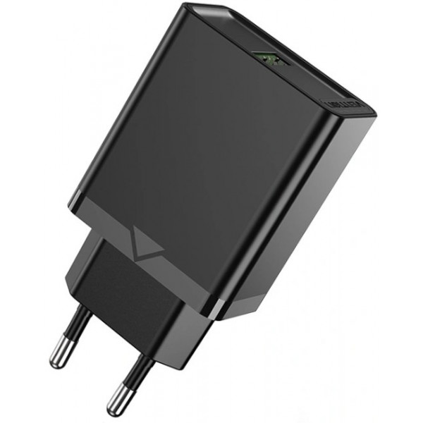 Фото - Мережевий зарядний пристрій Vention 1xUSB 18W (USB-A) QC3.0 
Black (FABB0-EU)
