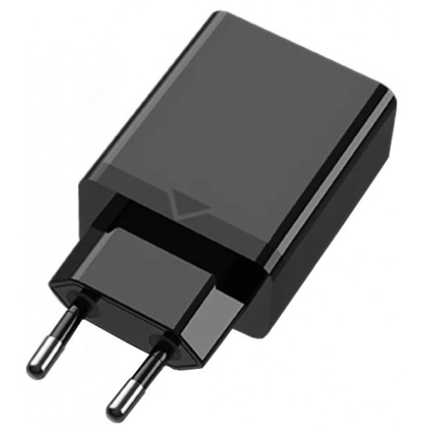 Фото - Мережевий зарядний пристрій Vention 1xUSB 18W (USB-A) QC3.0 
Black (FABB0-EU)