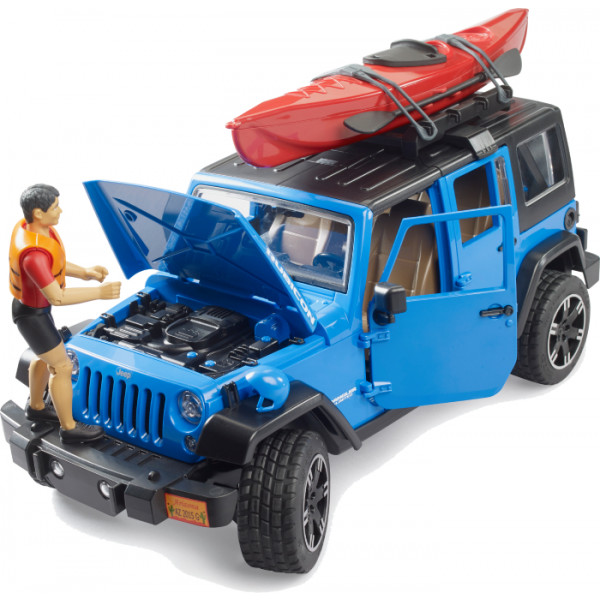 Фото - Автотранспорт BRUDER Автомобиль Jeep Wrangler Rubicon Unlimited с каяком и фигуркой (02529)
