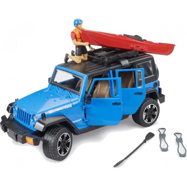 Фото - Автотранспорт BRUDER Автомобиль Jeep Wrangler Rubicon Unlimited с каяком и фигуркой (02529)