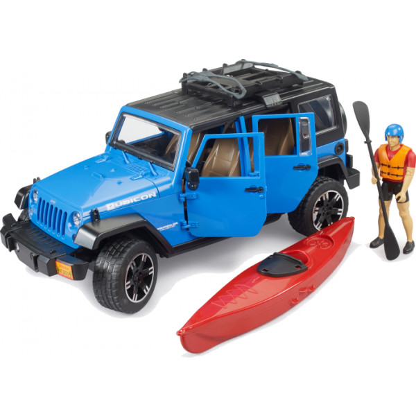 Фото - Автотранспорт BRUDER Автомобиль Jeep Wrangler Rubicon Unlimited с каяком и фигуркой (02529)