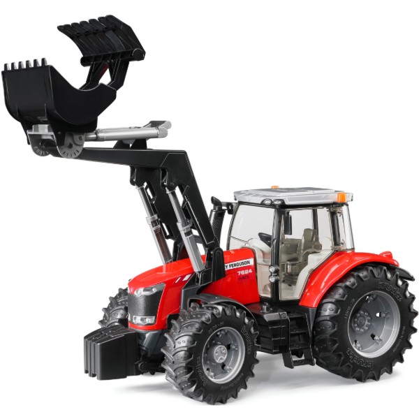 Фото - Наземная строительная техника BRUDER Трактор Massey Ferguson 7624 с передним погрузчиком  (03047)
