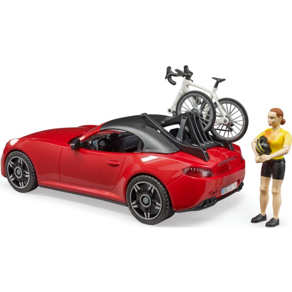 Фото - Автотранспорт BRUDER Roadster з велосипедом та фігуркою (03485)