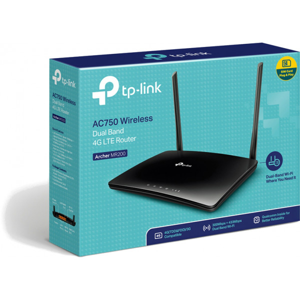Фото - Маршрутизатор інтернет WiFi5+4G TP-Link Archer MR200