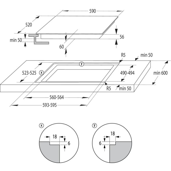 Фото - Дух.шафа + індукційна поверхня Gorenje BOP6737E02BK + GI6401BSCE