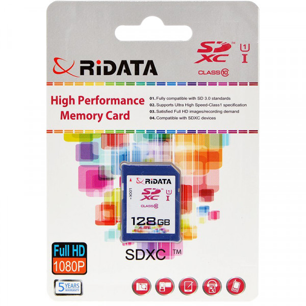 Фото - Карта пам'яті RiDATA SDXC 128GB Class 10 UHS-I (FF965522)