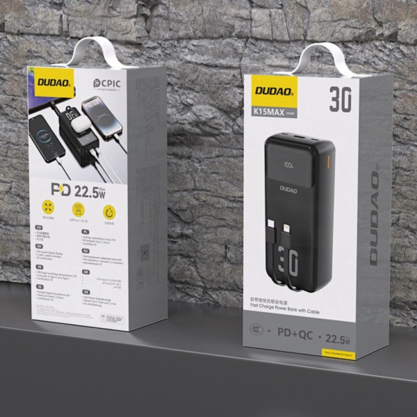 Фото - Батарея мобильная Dudao 30000mAh K15 MAX 22.5W (6977196682478)