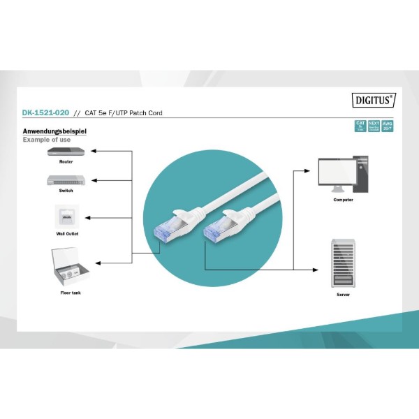 Фото - Кабель патч-корд Digitus CAT 5e UTP 2m (DK-1521-020)