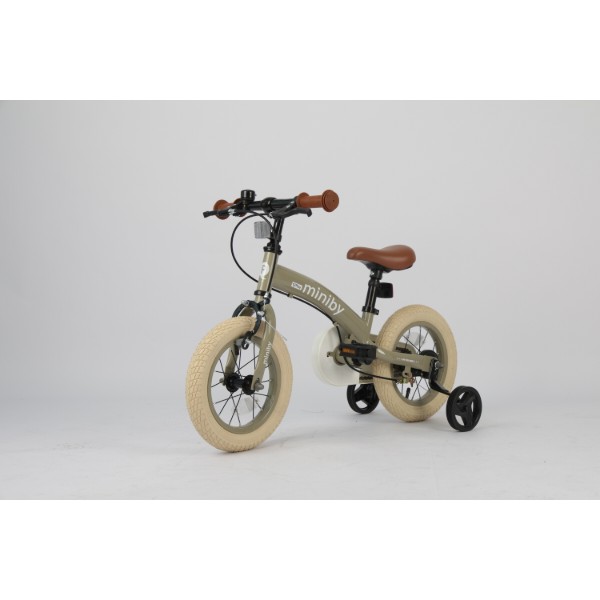 Фото - Двухколёсный велосипед Qplay  Miniby 3в1/12" Grey-Green (CB02MiniBy12Grey-Green)
