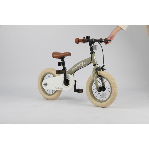 Фото - Двухколёсный велосипед Qplay  Miniby 3в1/12" Grey-Green (CB02MiniBy12Grey-Green)