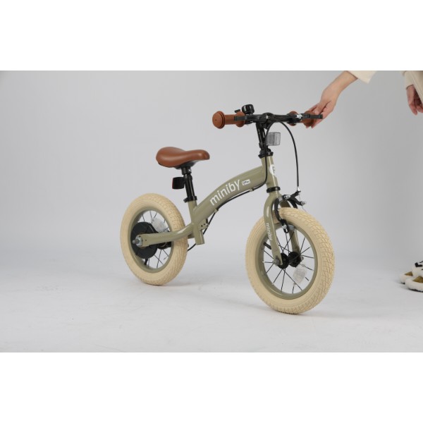 Фото - Двухколёсный велосипед Qplay  Miniby 3в1/12" Grey-Green (CB02MiniBy12Grey-Green)