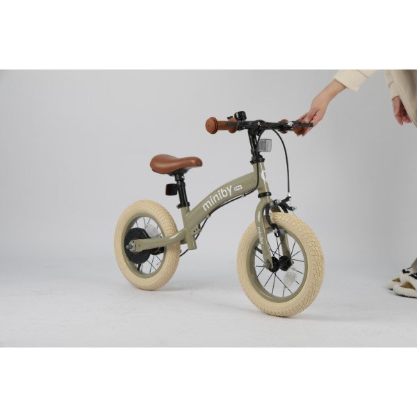 Фото - Двухколёсный велосипед Qplay  Miniby 3в1/12" Grey-Green (CB02MiniBy12Grey-Green)