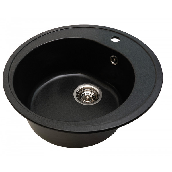 Фото - Мийка кухонна Ventolux Fabia (BLACK MATT QUARTZ) D510x180