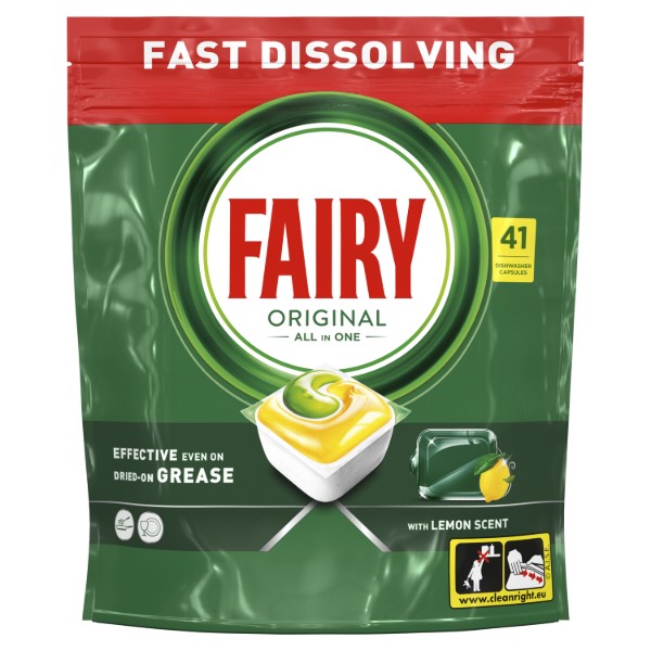 Фото - Таблетка для посудомийної машини Fairy Original All In One Лимон 41 шт