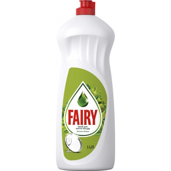 Фото - Засіб для ручного миття посуду Fairy Зелене яблуко 1л