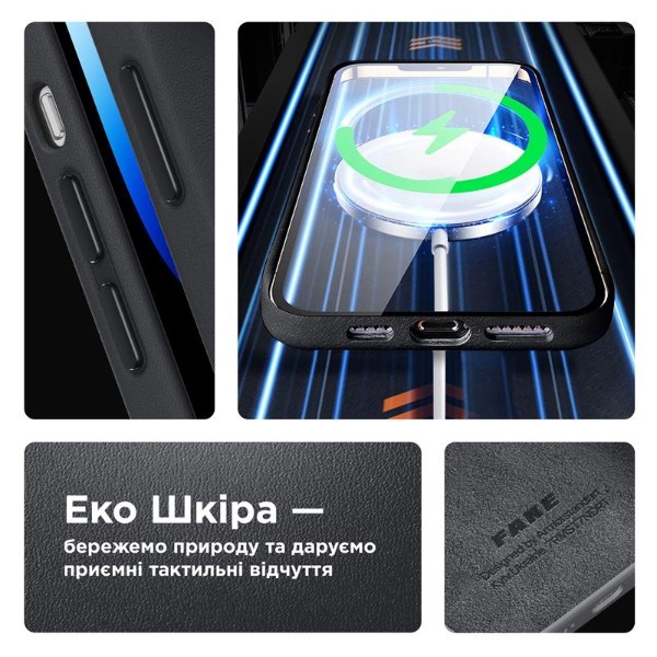 Фото - Чехол для смартфона Armorstandart Fake Leather for Apple iPhone 14 Black (ARM64391)