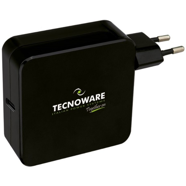 Фото - Мережевий зарядний пристрій Tecnoware USB-C 65W Black (FAU17704)