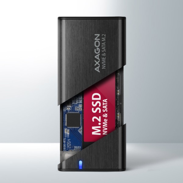 Фото - Внешний карман AXAGON SuperSpeed+ USB-C - M.2 NVMe & SATA SSD RAW box (EEM2-SB2)
