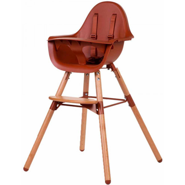 Фото - Стільчик для годування класичний Childhome Evolu 2 Natural/Rust (CHEVOCHRU)